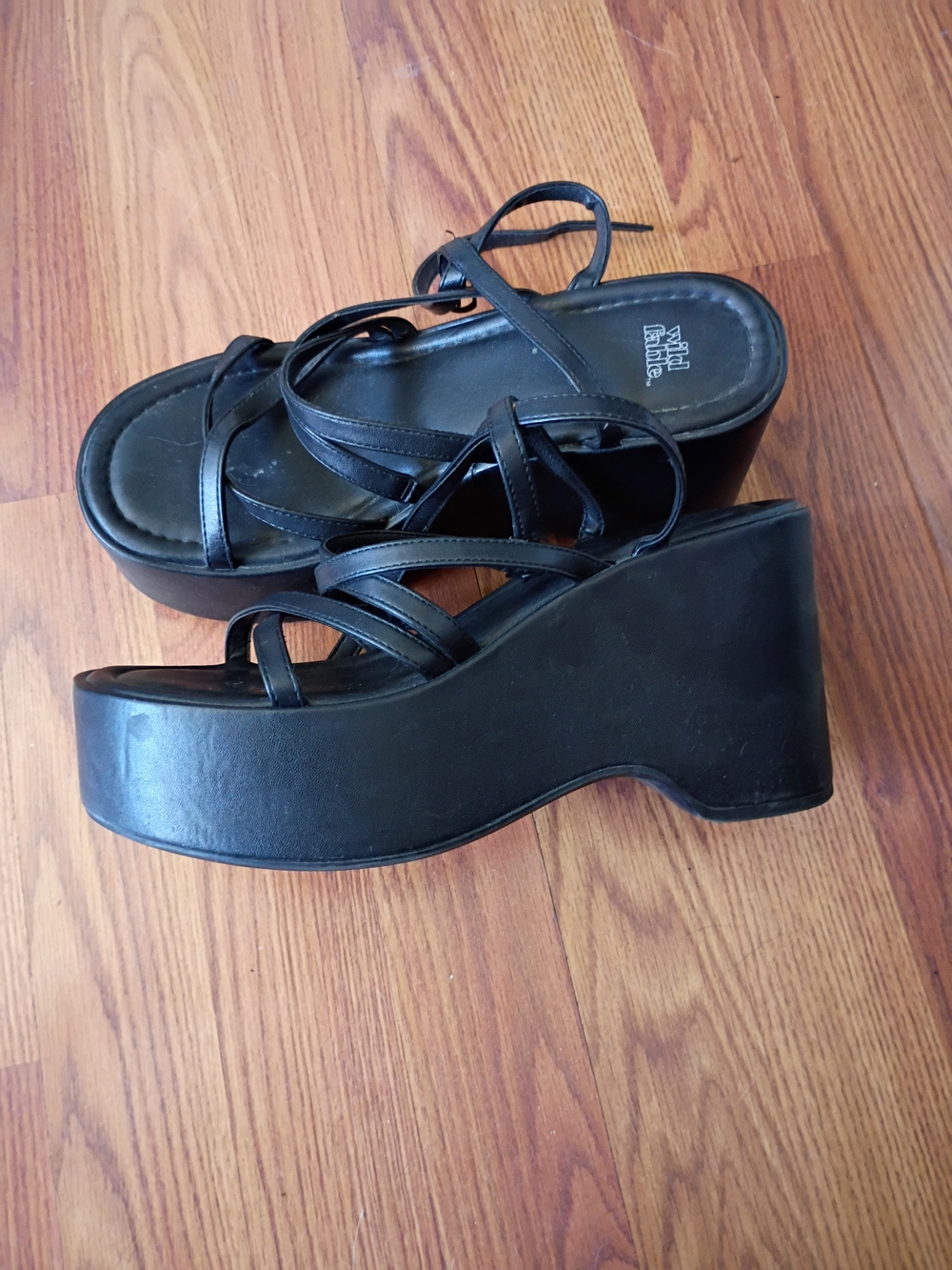 Black Platform Strappy Sandals